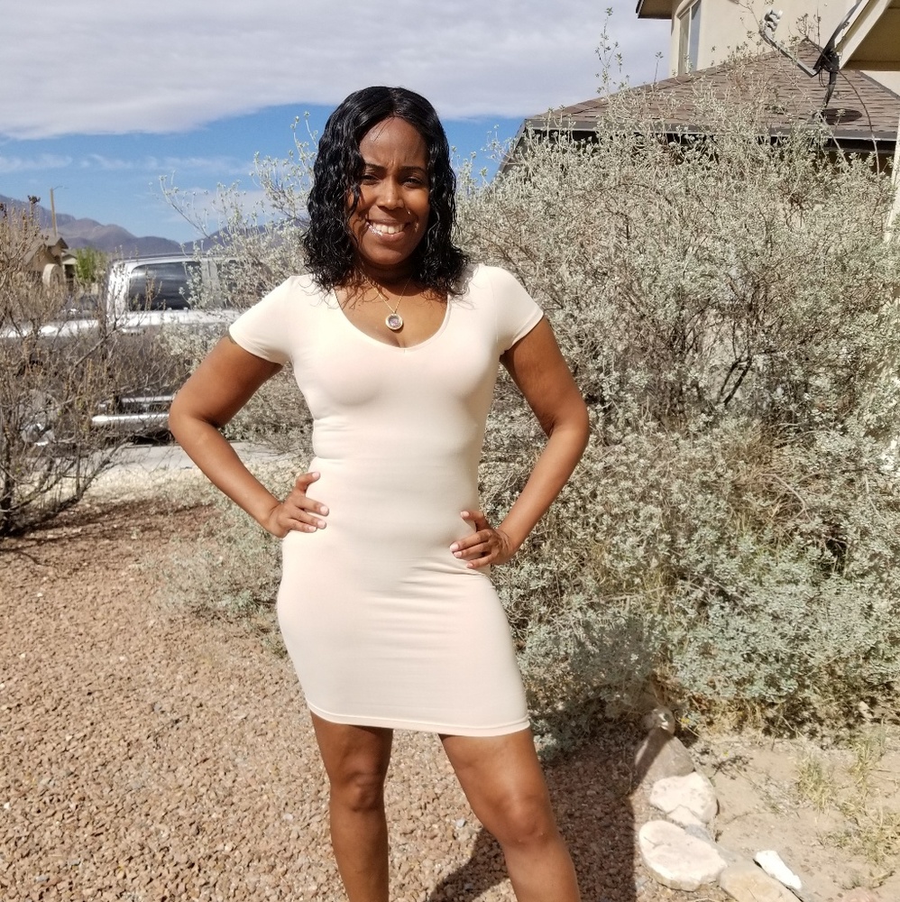 V neck bodycon dress